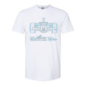 Formula Racing Car Silhouette Mechanical Engineering Draw Softstyle CVC T-Shirt