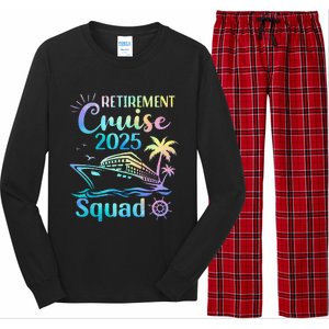 Funny Retirement Cruise 2025 Squad Tie Dye Retired Cruising Gift Long Sleeve Pajama Set