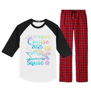 Funny Retirement Cruise 2025 Squad Tie Dye Retired Cruising Gift Raglan Sleeve Pajama Set