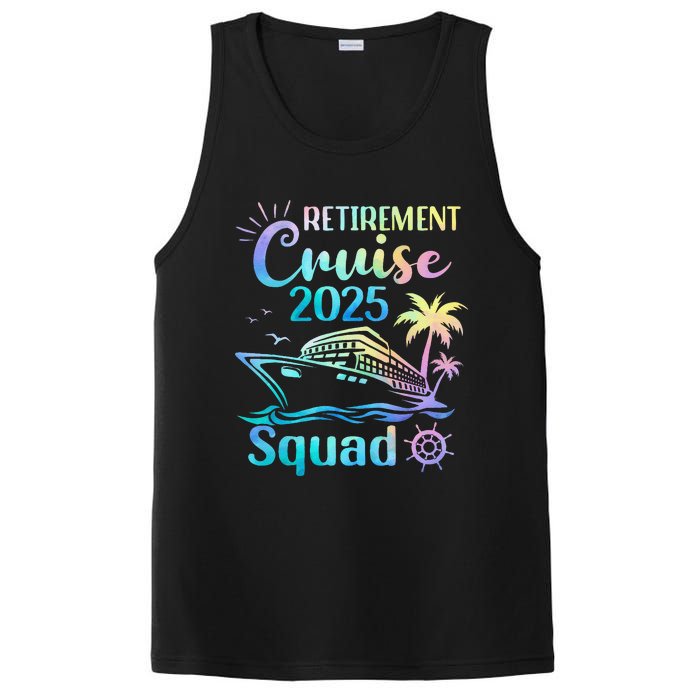 Funny Retirement Cruise 2025 Squad Tie Dye Retired Cruising Gift PosiCharge Competitor Tank