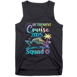 Funny Retirement Cruise 2025 Squad Tie Dye Retired Cruising Gift Tank Top