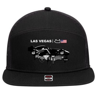 Formula Racing Car Las Vegas Circuit Usa 7 Panel Mesh Trucker Snapback Hat