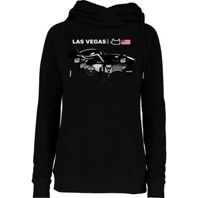 Formula Racing Car Las Vegas Circuit Usa Womens Funnel Neck Pullover Hood