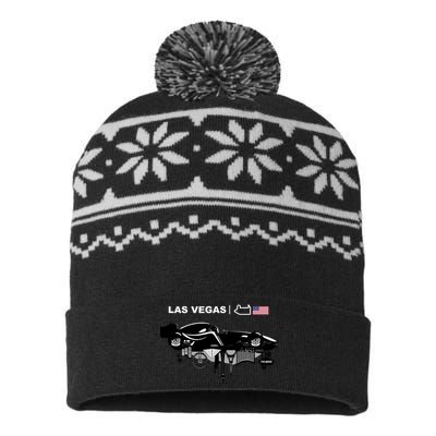 Formula Racing Car Las Vegas Circuit Usa USA-Made Snowflake Beanie