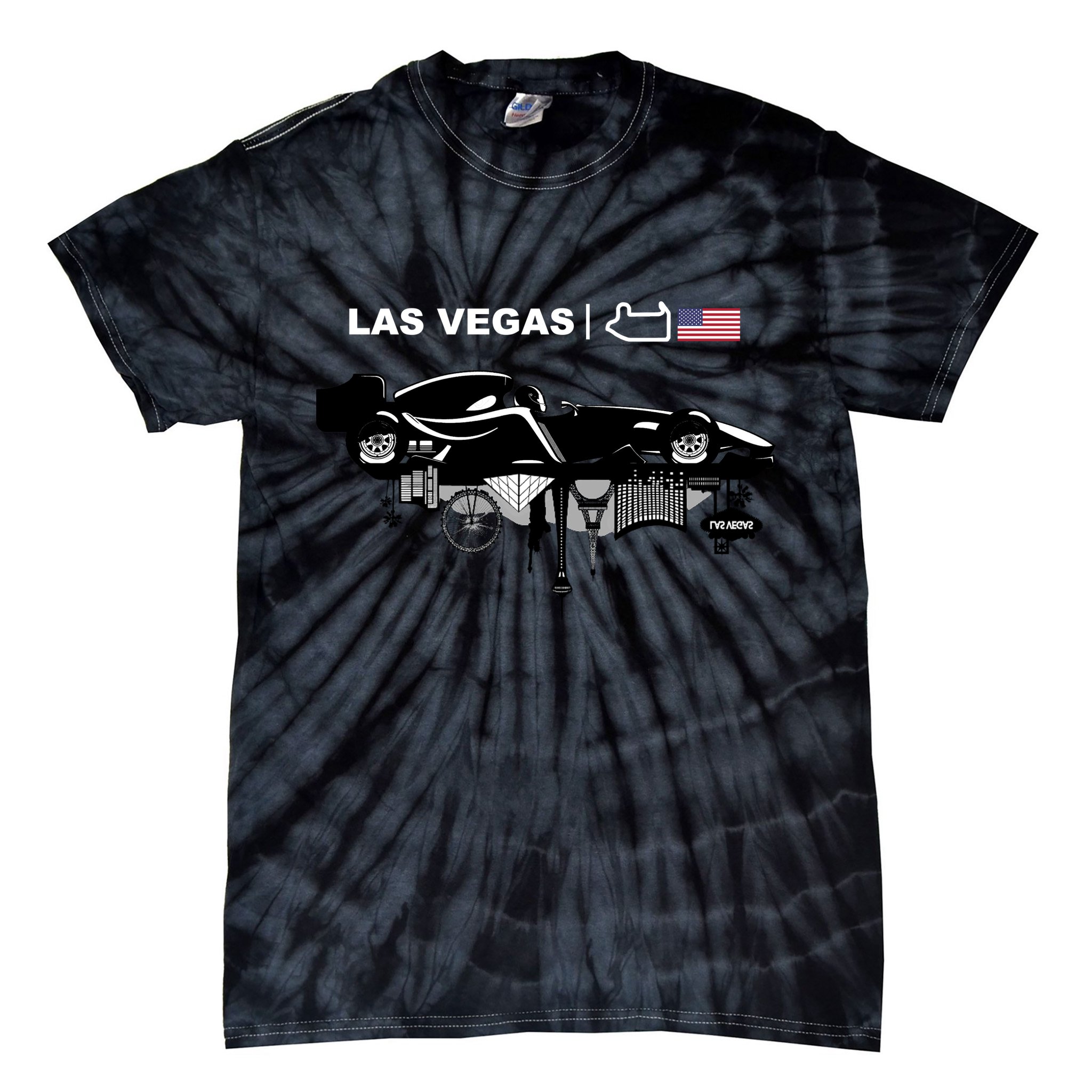 Formula Racing Car Las Vegas Circuit Usa Tie-Dye T-Shirt