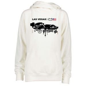 Formula Racing Car Las Vegas Circuit Usa Womens Funnel Neck Pullover Hood