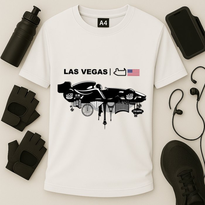 Formula Racing Car Las Vegas Circuit Usa Cooling Performance Crew T-Shirt
