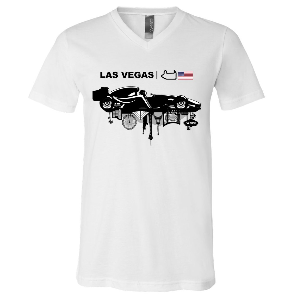 Formula Racing Car Las Vegas Circuit Usa V-Neck T-Shirt