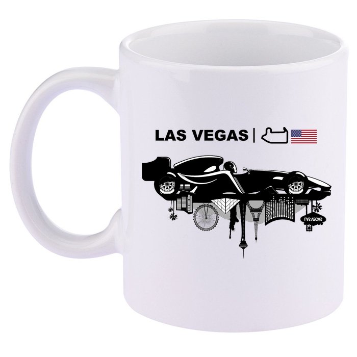 Formula Racing Car Las Vegas Circuit Usa 11oz C Handle Ceramic Mug