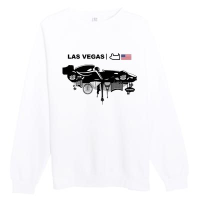 Formula Racing Car Las Vegas Circuit Usa Premium Crewneck Sweatshirt