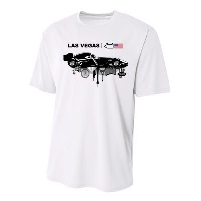 Formula Racing Car Las Vegas Circuit Usa Performance Sprint T-Shirt