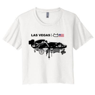Formula Racing Car Las Vegas Circuit Usa Crop Top