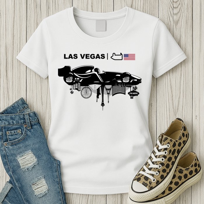 Formula Racing Car Las Vegas Circuit Usa Womens T-Shirt