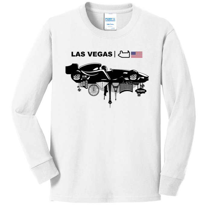 Formula Racing Car Las Vegas Circuit Usa Kids Long Sleeve Shirt