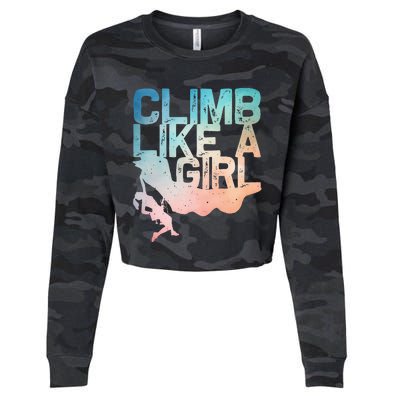 Funny Rock Climbing Rock Climber Cropped Pullover Crew