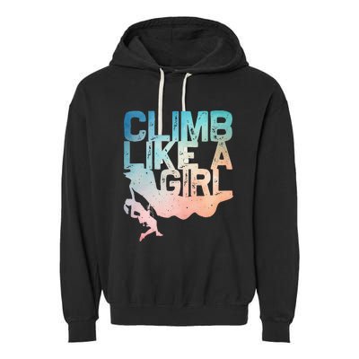 Funny Rock Climbing Rock Climber Garment-Dyed Fleece Hoodie