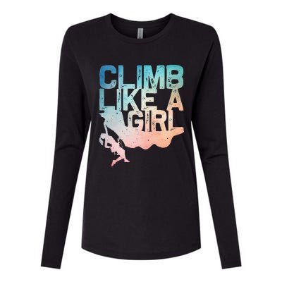 Funny Rock Climbing Rock Climber Womens Cotton Relaxed Long Sleeve T-Shirt