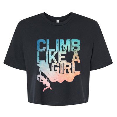 Funny Rock Climbing Rock Climber Bella+Canvas Jersey Crop Tee