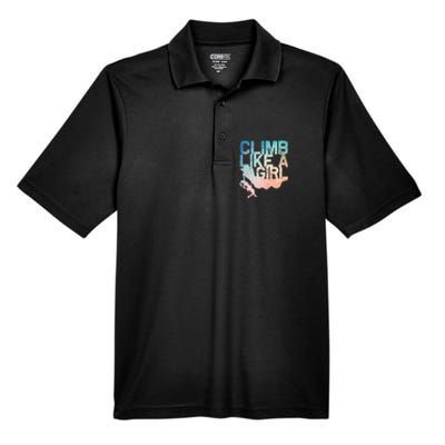 Funny Rock Climbing Rock Climber Men's Origin Performance Piqué Polo