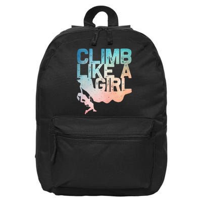Funny Rock Climbing Rock Climber 16 in Basic Backpack