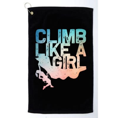 Funny Rock Climbing Rock Climber Platinum Collection Golf Towel