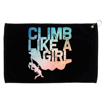 Funny Rock Climbing Rock Climber Grommeted Golf Towel