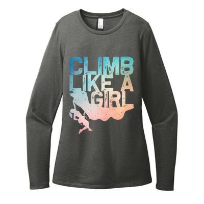 Funny Rock Climbing Rock Climber Womens CVC Long Sleeve Shirt