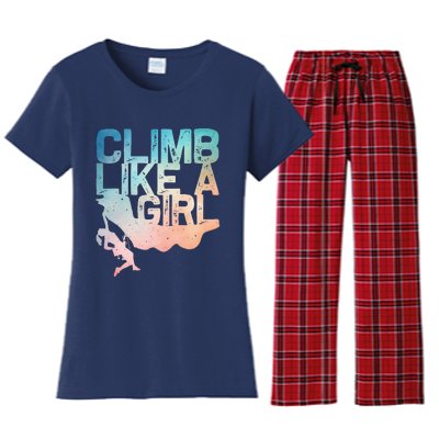 Funny Rock Climbing Rock Climber Women's Flannel Pajama Set