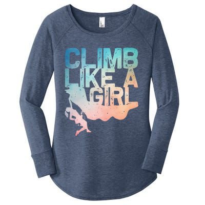 Funny Rock Climbing Rock Climber Women's Perfect Tri Tunic Long Sleeve Shirt