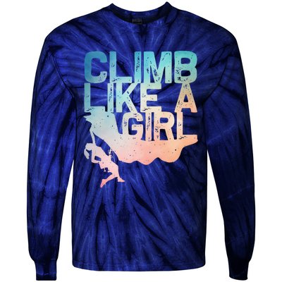 Funny Rock Climbing Rock Climber Tie-Dye Long Sleeve Shirt