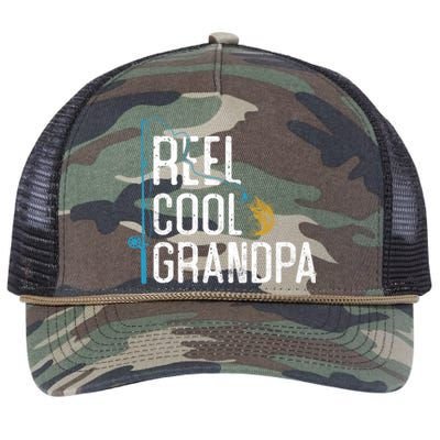 Fishing Reel Cool Grandpa Father’S Day Gift For Fisher Cute Gift Retro Rope Trucker Hat Cap