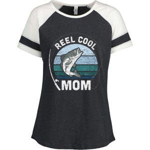 Funny Reel Cool Mom Fishing Mothers Day Enza Ladies Jersey Colorblock Tee