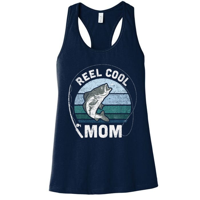 Funny Reel Cool Mom Fishing Mothers Day Women's Racerback Tank