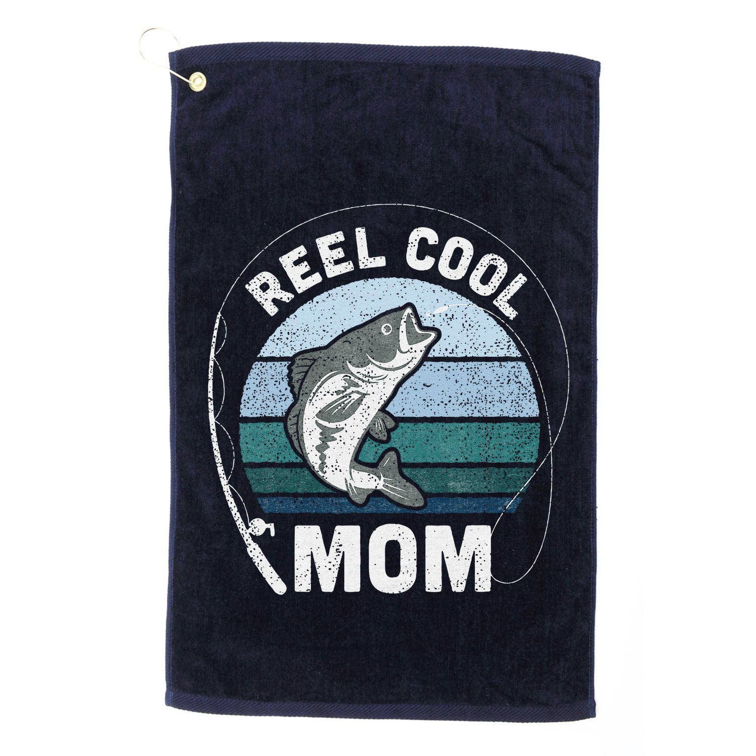 Funny Reel Cool Mom Fishing Mothers Day Golf Towel