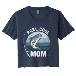 Funny Reel Cool Mom Fishing Mothers Day Women's Crop Top Tee