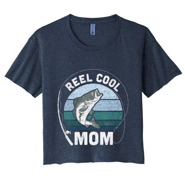 Funny Reel Cool Mom Fishing Mothers Day Crop Top