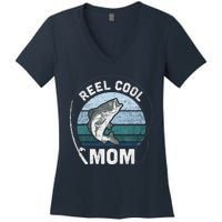 Funny Reel Cool Mom Fishing Mothers Day Women's V-Neck T-Shirt