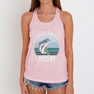 Funny Reel Cool Mom Fishing Mothers Day Women's Knotted Racerback Tank