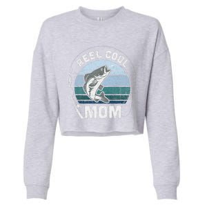 Funny Reel Cool Mom Fishing Mothers Day Cropped Pullover Crew