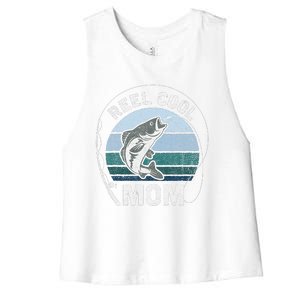 Funny Reel Cool Mom Fishing Mothers Day Women's Racerback Cropped Tank