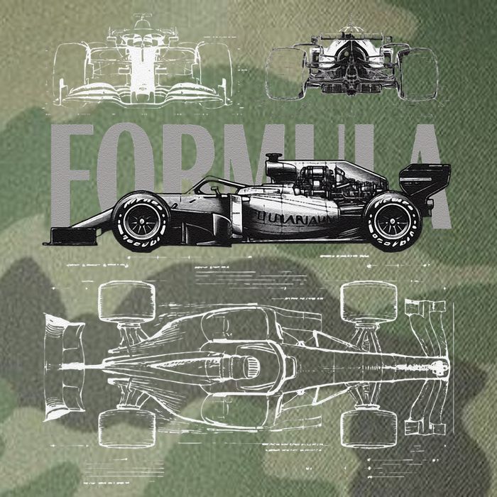 Formula Racing Car Silhouette Mechanical Engineering Design Legacy Tie Dye Trucker Hat