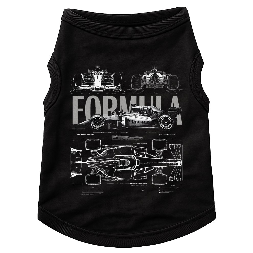 Formula Racing Car Silhouette Mechanical Engineering Design Doggie Tank