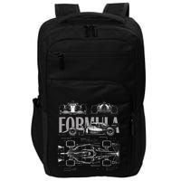 Formula Racing Car Silhouette Mechanical Engineering Design Impact Tech Backpack