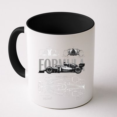Formula Racing Car Silhouette Mechanical Engineering Design Mug
