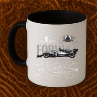 Formula Racing Car Silhouette Mechanical Engineering Design Mug