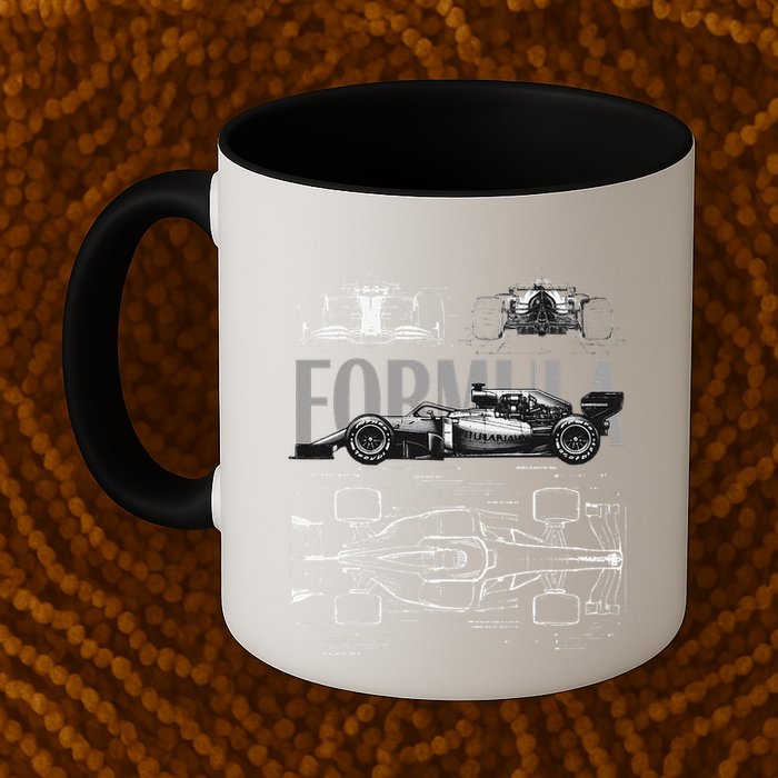 Formula Racing Car Silhouette Mechanical Engineering Design Mug