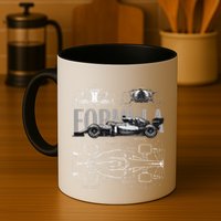 Formula Racing Car Silhouette Mechanical Engineering Design Mug