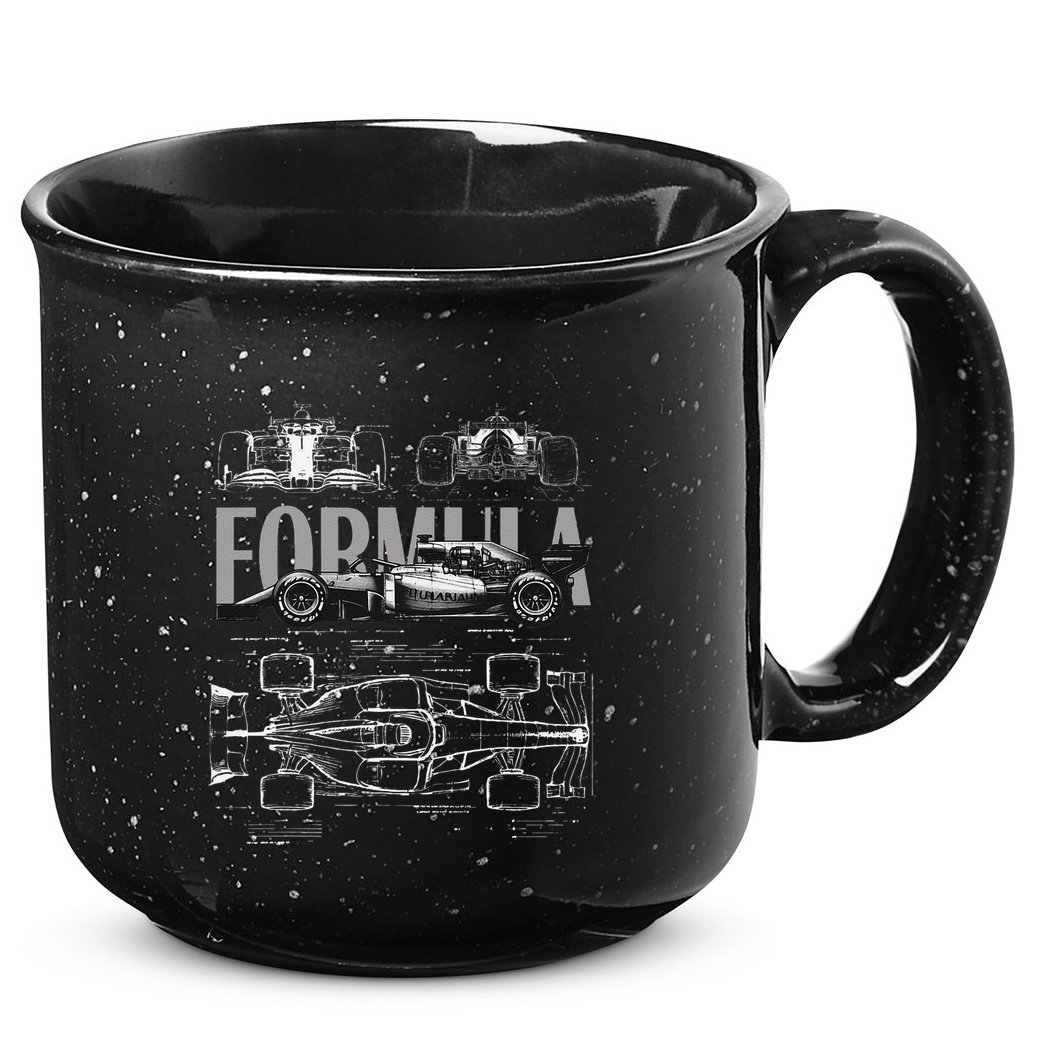 Formula Racing Car Silhouette Mechanical Engineering Design 15oz Campfire Ceramic Mug