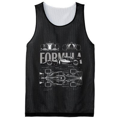 Formula Racing Car Silhouette Mechanical Engineering Design Mesh Reversible Basketball Jersey Tank