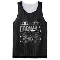 Formula Racing Car Silhouette Mechanical Engineering Design Mesh Reversible Basketball Jersey Tank